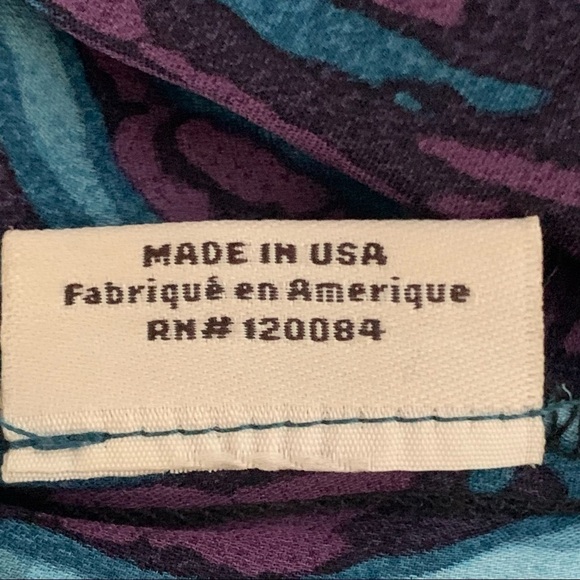 TUCKER Silk Mini Dress Purple Blue Frond Print Small - Picture 13 of 13